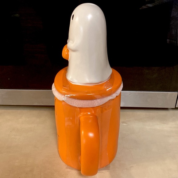 RAE DUNN HALLOWEEN Trick or Treat Orange Mug with Ghost 👻 🎃 NWOT - Picture 4 of 7